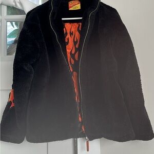 Flaming Cheetos Fleece Jacket Sz S
